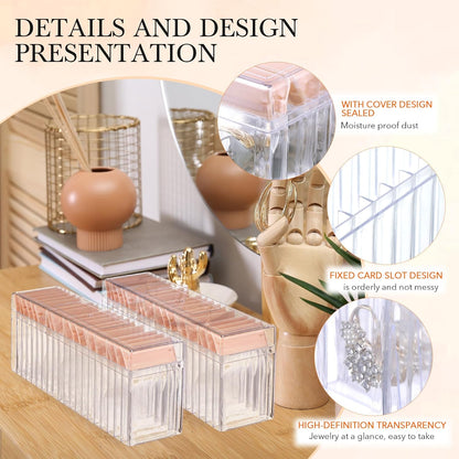 21 Pcs Acrylic Jewelry Case Organizer, Clear Jewelry Organizers Holder with Portable Anti Tarnish Storage Bags for Rings, Earrings, Necklaces, Ideal Gifts for Women (Clear)