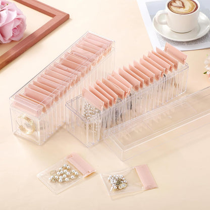 21 Pcs Acrylic Jewelry Case Organizer, Clear Jewelry Organizers Holder with Portable Anti Tarnish Storage Bags for Rings, Earrings, Necklaces, Ideal Gifts for Women (Clear)