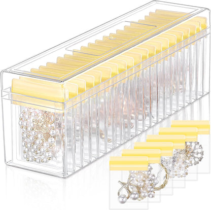 21 Pcs Acrylic Jewelry Case Organizer, Clear Jewelry Organizers Holder with Portable Anti Tarnish Storage Bags for Rings, Earrings, Necklaces, Ideal Gifts for Women (Clear)