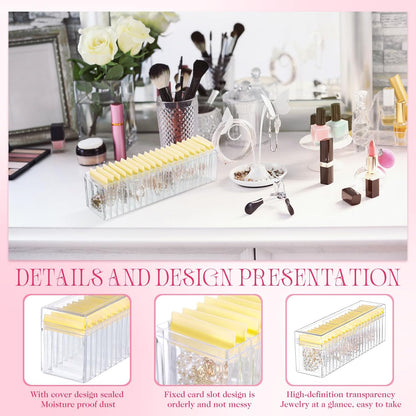 21 Pcs Acrylic Jewelry Case Organizer, Clear Jewelry Organizers Holder with Portable Anti Tarnish Storage Bags for Rings, Earrings, Necklaces, Ideal Gifts for Women (Clear)