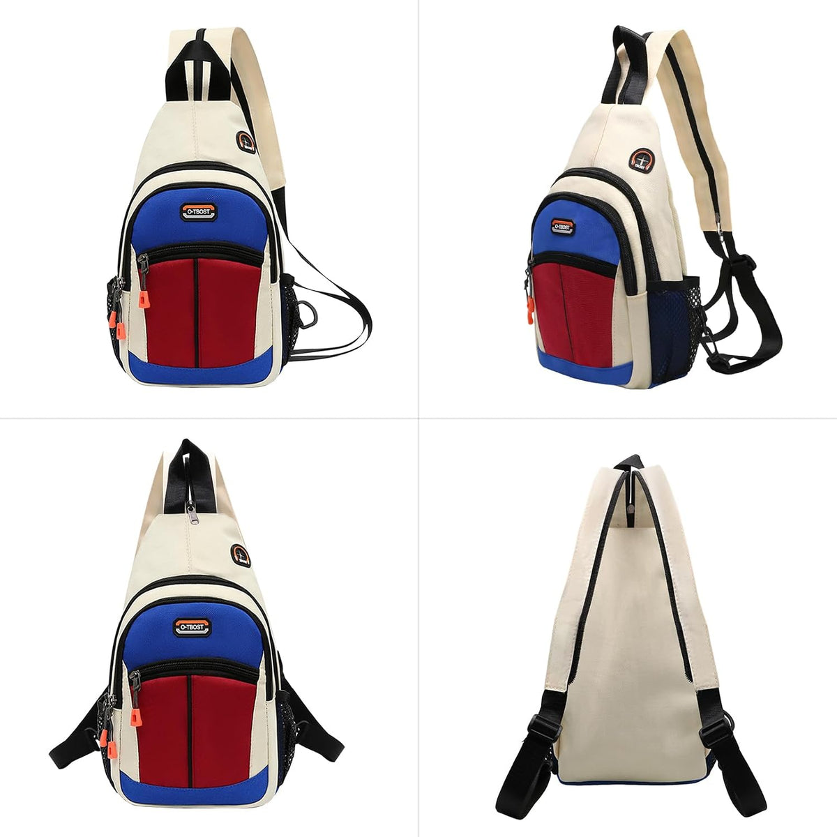 Sling Bag - Women's Crossbody Shoulder Backpack for Men, Travel, Hiking, Sport, Casual Daypack (Beige, Blue, Red)