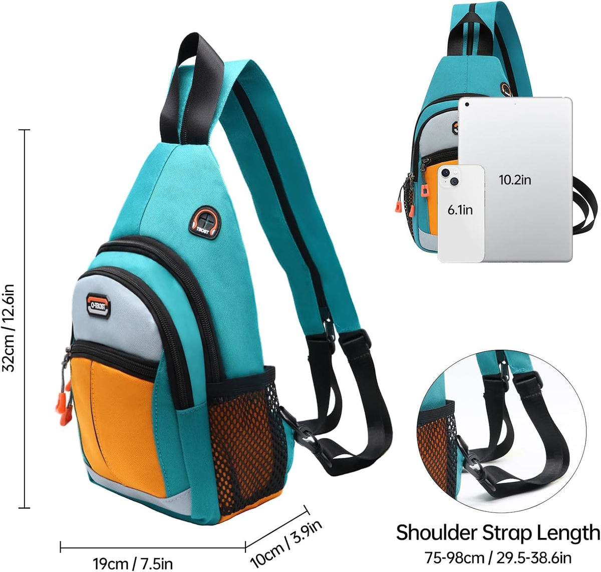 Sling Bag - Women's Crossbody Shoulder Backpack for Men, Travel, Hiking, Sport, Casual Daypack (Beige, Blue, Red)