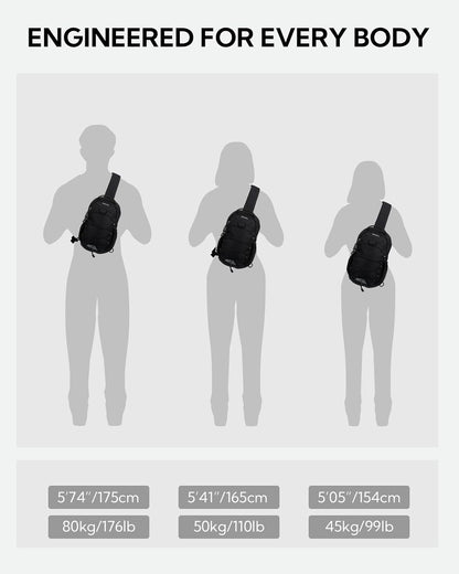 RFID Anti Theft Sling Bag: Small Crossbody Travel Hiking Daypacks | RFID pocket,Multi-compartment pocket,Water-resistant,Adjustable shoulder strap with card pocket,Lightweight nylon