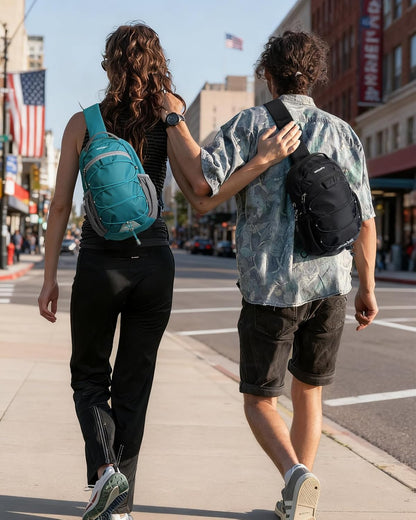 RFID Anti Theft Sling Bag: Small Crossbody Travel Hiking Daypacks | RFID pocket,Multi-compartment pocket,Water-resistant,Adjustable shoulder strap with card pocket,Lightweight nylon