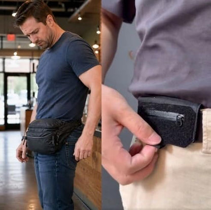 Slim Coin Purse Belt Wallet Hidden Travel Anti-Theft Waist Pouch | with Zipper for Men Waist Money Slim Pouch Easy Carry Daily Gift For Father‘s Day