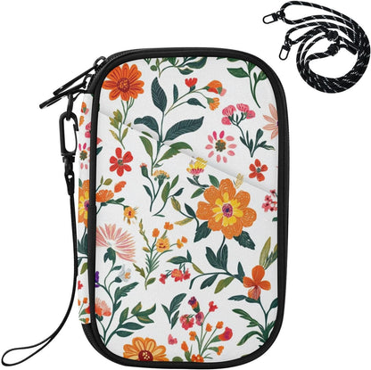 Travel Document Organizer 21×14×3 CM | Scratch Resistant Polyester Multi Pockets Multi-Way Carry for Men Women Vacation Golden Wattle Print