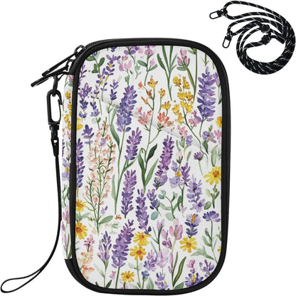 Travel Document Organizer 21×14×3 CM | Scratch Resistant Polyester Multi Pockets Multi-Way Carry for Men Women Vacation Golden Wattle Print