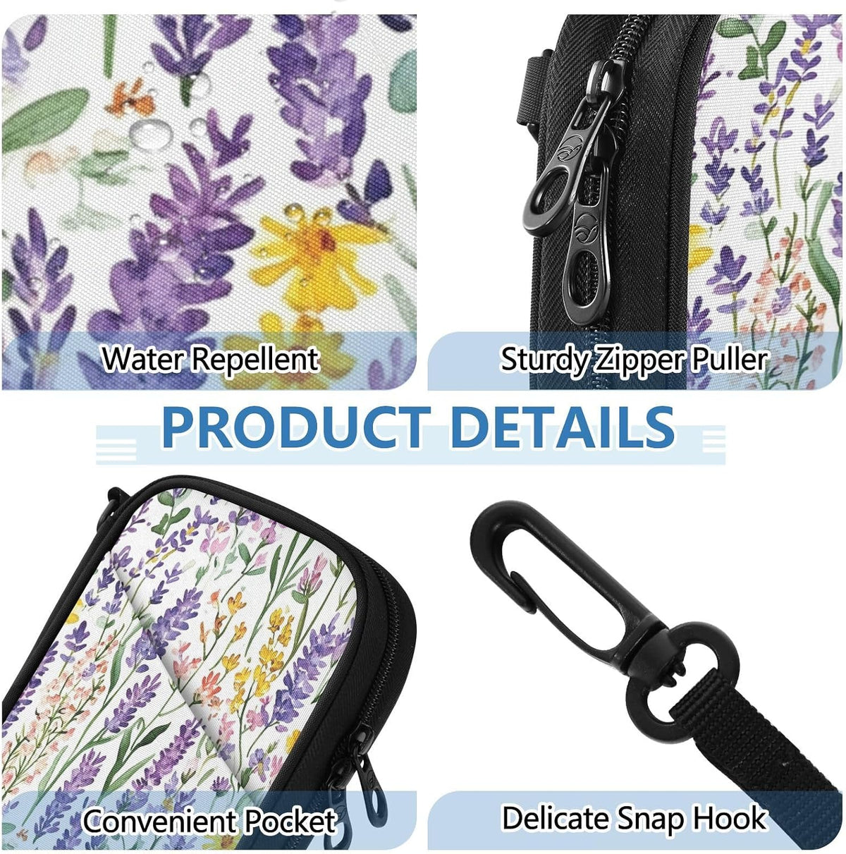Travel Document Organizer 21×14×3 CM | Scratch Resistant Polyester Multi Pockets Multi-Way Carry for Men Women Vacation Golden Wattle Print