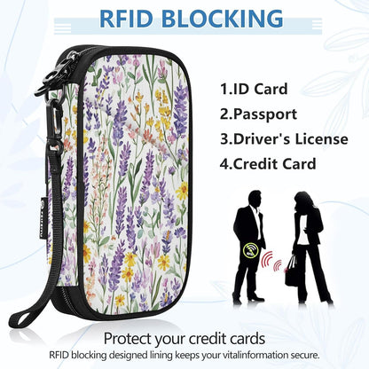 Travel Document Organizer 21×14×3 CM | Scratch Resistant Polyester Multi Pockets Multi-Way Carry for Men Women Vacation Golden Wattle Print