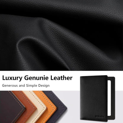 Genuine Leather RFID Blocking Slim Travel Passport Holder，green | Top-Grain Leather, RFID Blocking, Multi Slots (3+2 SD), Slim, Unisex Multi-Function Holder, Travel Sleeve