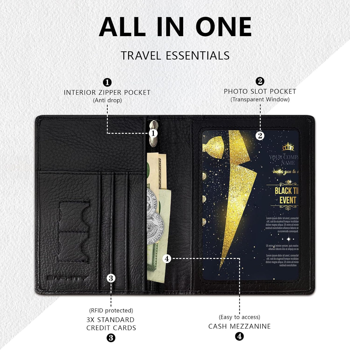Genuine Leather RFID Blocking Slim Travel Passport Holder，green | Top-Grain Leather, RFID Blocking, Multi Slots (3+2 SD), Slim, Unisex Multi-Function Holder, Travel Sleeve