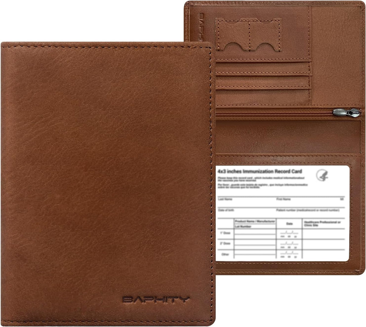 Genuine Leather RFID Blocking Slim Travel Passport Holder，green | Top-Grain Leather, RFID Blocking, Multi Slots (3+2 SD), Slim, Unisex Multi-Function Holder, Travel Sleeve
