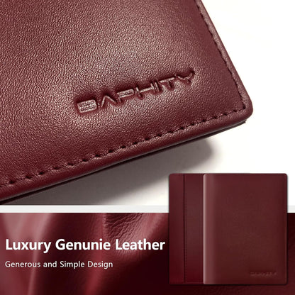 Genuine Leather RFID Blocking Slim Travel Passport Holder，green | Top-Grain Leather, RFID Blocking, Multi Slots (3+2 SD), Slim, Unisex Multi-Function Holder, Travel Sleeve
