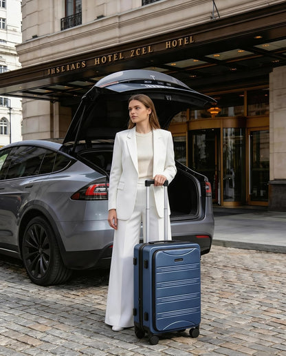 Carry On Luggage 20 Inch, Airline Approved Expandable Hard Shell Suitcase with Spinner Wheels, TSA Lock & Cup Holder, Fits Most Overhead Bins