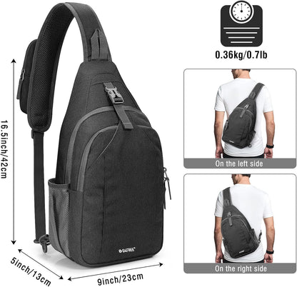 Sling Bag for Men Women, RFID Blocking Crossbody Bag, Daily, Travel | Durable Polyester Fabric, 10L, Perfect for work, shopping, weekend outings, Hiking, Reversible Shoulder Strap (Peacock Blue)