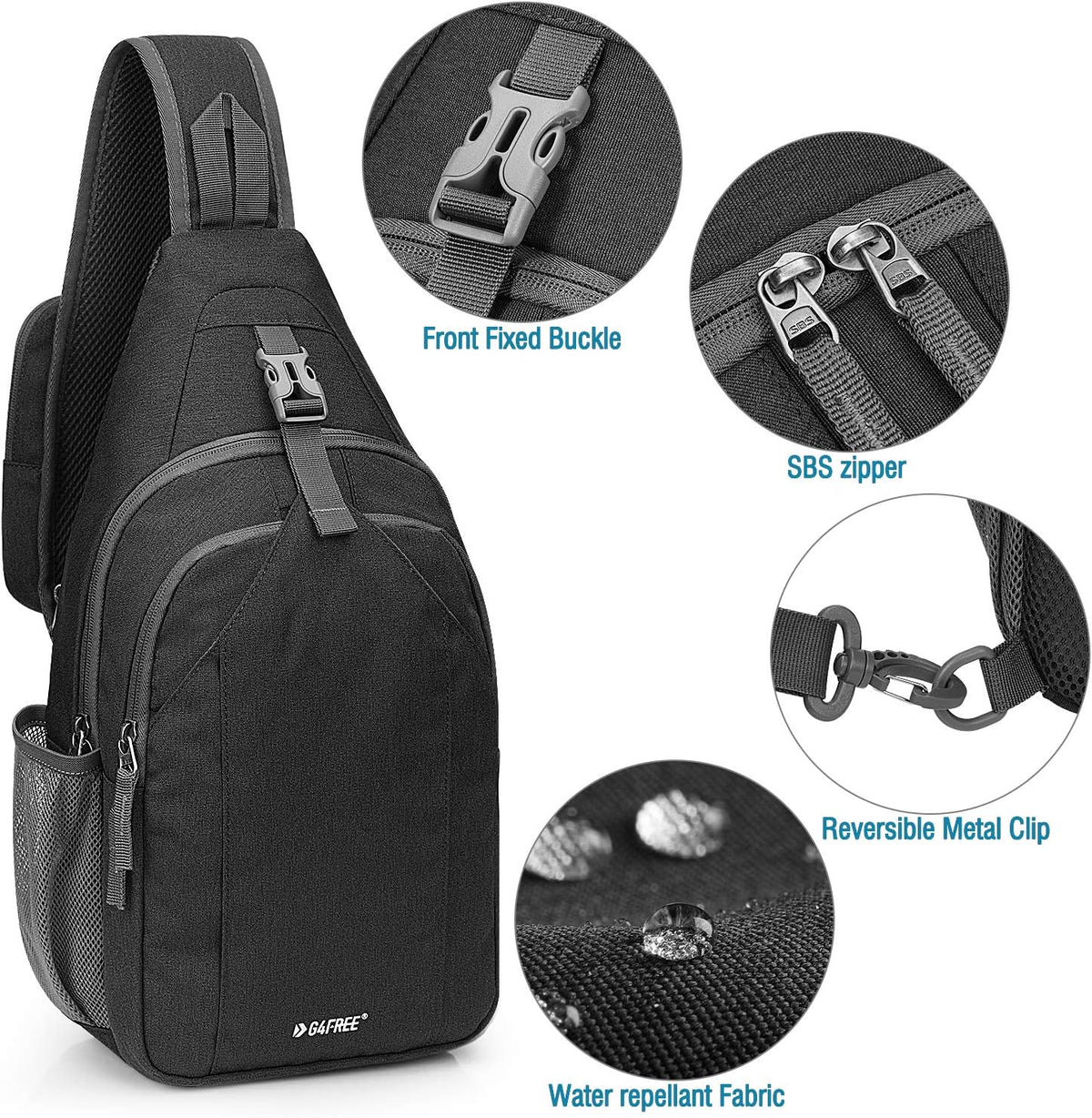Sling Bag for Men Women, RFID Blocking Crossbody Bag, Daily, Travel | Durable Polyester Fabric, 10L, Perfect for work, shopping, weekend outings, Hiking, Reversible Shoulder Strap (Peacock Blue)