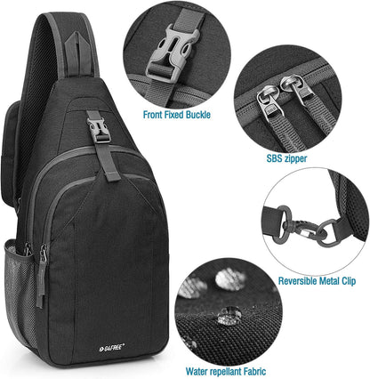 Sling Bag for Men Women, RFID Blocking Crossbody Bag, Daily, Travel | Durable Polyester Fabric, 10L, Perfect for work, shopping, weekend outings, Hiking, Reversible Shoulder Strap (Peacock Blue)