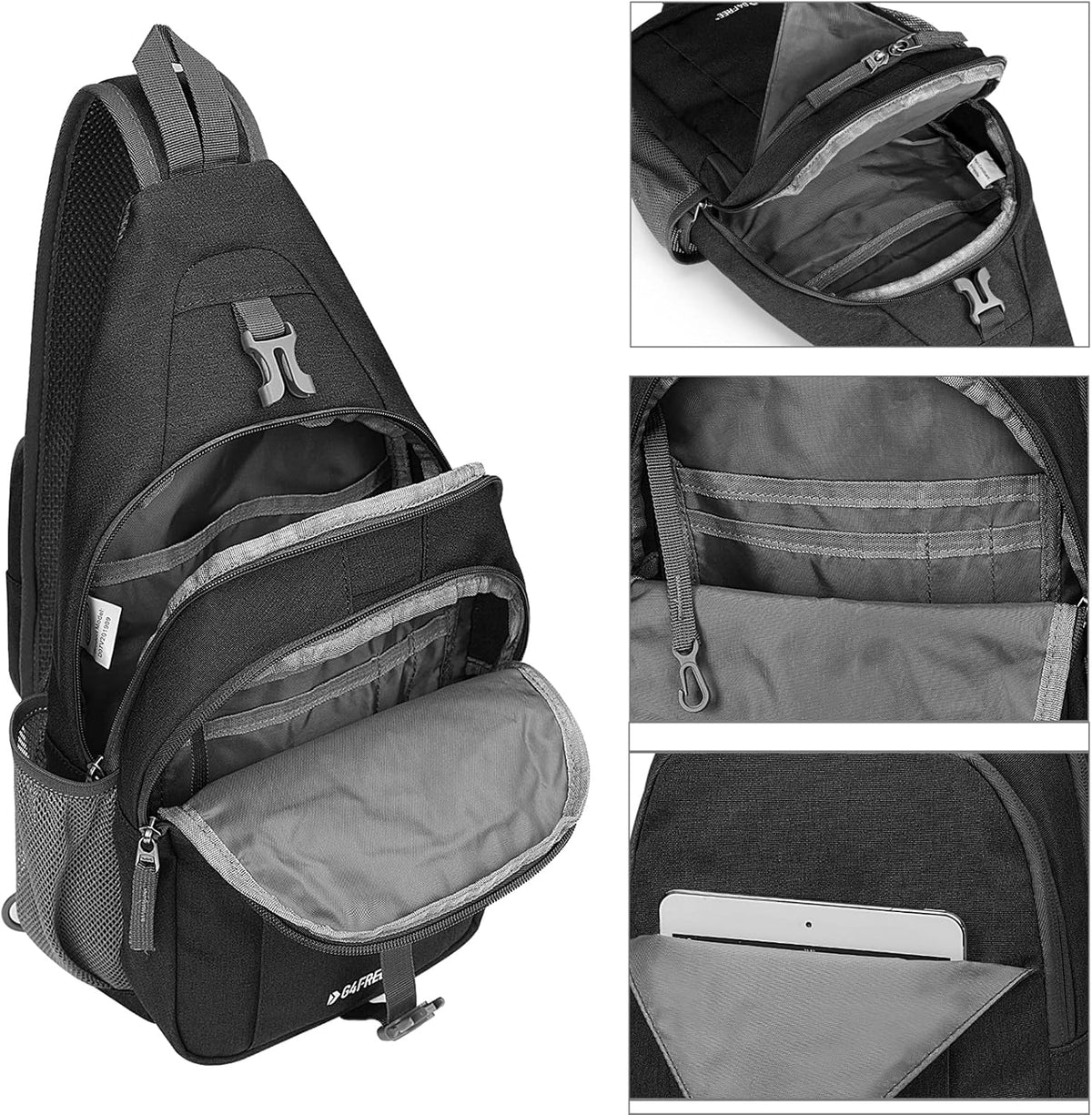 Sling Bag for Men Women, RFID Blocking Crossbody Bag, Daily, Travel | Durable Polyester Fabric, 10L, Perfect for work, shopping, weekend outings, Hiking, Reversible Shoulder Strap (Peacock Blue)