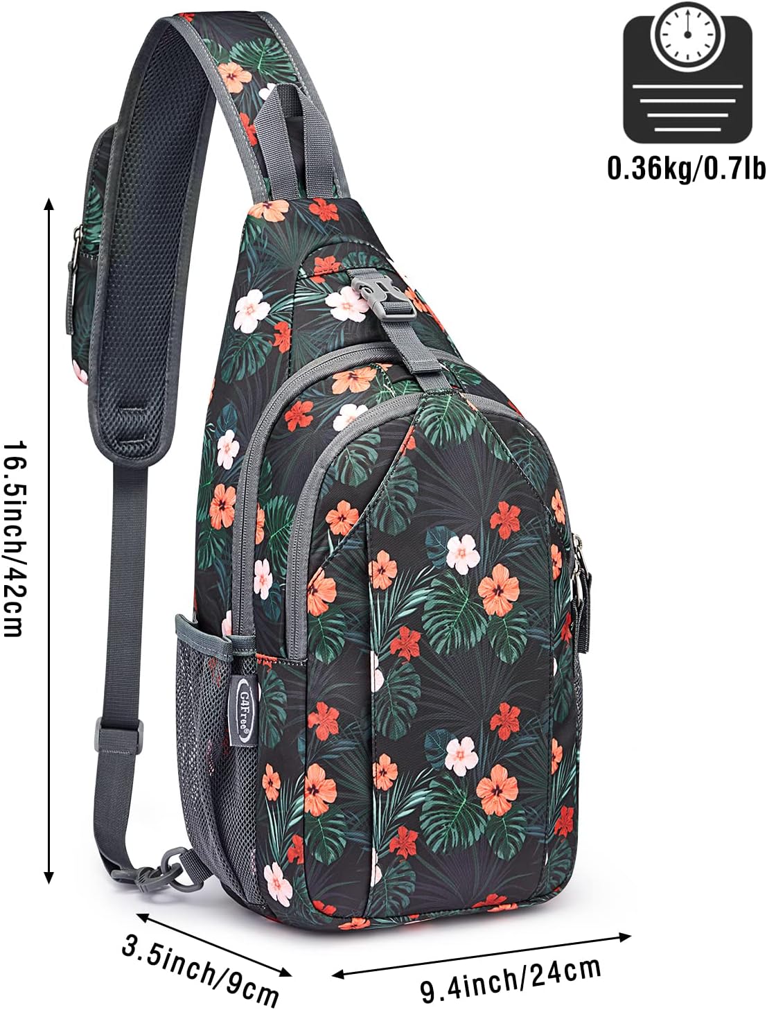 Sling Bag for Men Women, RFID Blocking Crossbody Bag, Daily, Travel | Durable Polyester Fabric, 10L, Perfect for work, shopping, weekend outings, Hiking, Reversible Shoulder Strap (Peacock Blue)
