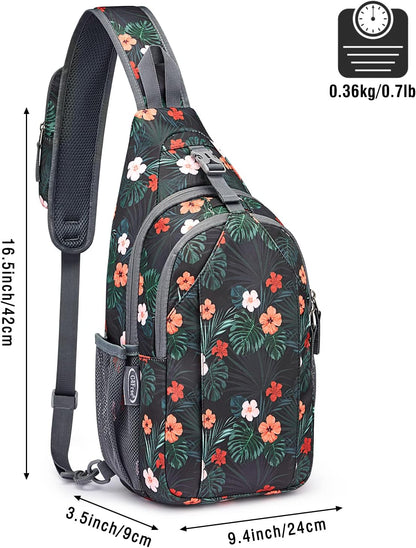 Sling Bag for Men Women, RFID Blocking Crossbody Bag, Daily, Travel | Durable Polyester Fabric, 10L, Perfect for work, shopping, weekend outings, Hiking, Reversible Shoulder Strap (Peacock Blue)