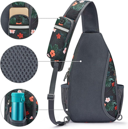 Sling Bag for Men Women, RFID Blocking Crossbody Bag, Daily, Travel | Durable Polyester Fabric, 10L, Perfect for work, shopping, weekend outings, Hiking, Reversible Shoulder Strap (Peacock Blue)