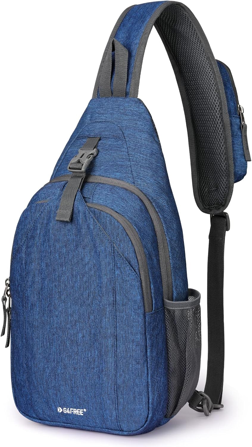 Sling Bag for Men Women, RFID Blocking Crossbody Bag, Daily, Travel | Durable Polyester Fabric, 10L, Perfect for work, shopping, weekend outings, Hiking, Reversible Shoulder Strap (Peacock Blue)