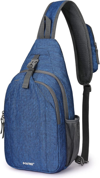 Sling Bag for Men Women, RFID Blocking Crossbody Bag, Daily, Travel | Durable Polyester Fabric, 10L, Perfect for work, shopping, weekend outings, Hiking, Reversible Shoulder Strap (Peacock Blue)