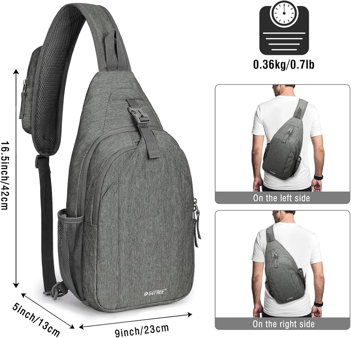 Sling Bag for Men Women, RFID Blocking Crossbody Bag, Daily, Travel | Durable Polyester Fabric, 10L, Perfect for work, shopping, weekend outings, Hiking, Reversible Shoulder Strap (Peacock Blue)