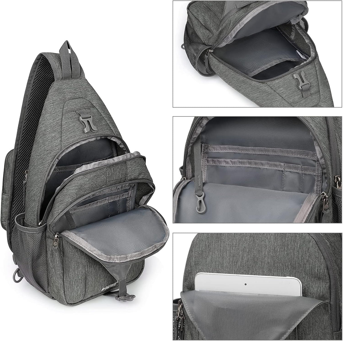Sling Bag for Men Women, RFID Blocking Crossbody Bag, Daily, Travel | Durable Polyester Fabric, 10L, Perfect for work, shopping, weekend outings, Hiking, Reversible Shoulder Strap (Peacock Blue)