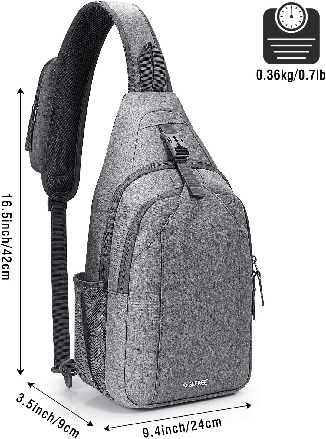 Sling Bag for Men Women, RFID Blocking Crossbody Bag, Daily, Travel | Durable Polyester Fabric, 10L, Perfect for work, shopping, weekend outings, Hiking, Reversible Shoulder Strap (Peacock Blue)