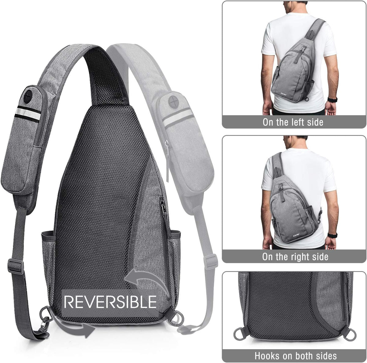 Sling Bag for Men Women, RFID Blocking Crossbody Bag, Daily, Travel | Durable Polyester Fabric, 10L, Perfect for work, shopping, weekend outings, Hiking, Reversible Shoulder Strap (Peacock Blue)