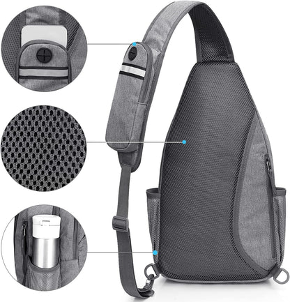 Sling Bag for Men Women, RFID Blocking Crossbody Bag, Daily, Travel | Durable Polyester Fabric, 10L, Perfect for work, shopping, weekend outings, Hiking, Reversible Shoulder Strap (Peacock Blue)