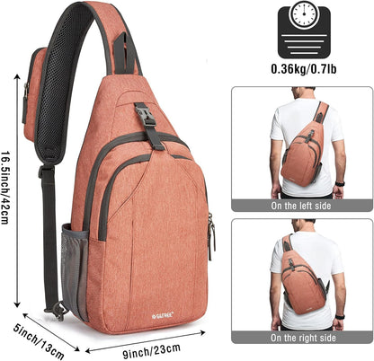 Sling Bag for Men Women, RFID Blocking Crossbody Bag, Daily, Travel | Durable Polyester Fabric, 10L, Perfect for work, shopping, weekend outings, Hiking, Reversible Shoulder Strap (Peacock Blue)