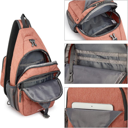 Sling Bag for Men Women, RFID Blocking Crossbody Bag, Daily, Travel | Durable Polyester Fabric, 10L, Perfect for work, shopping, weekend outings, Hiking, Reversible Shoulder Strap (Peacock Blue)