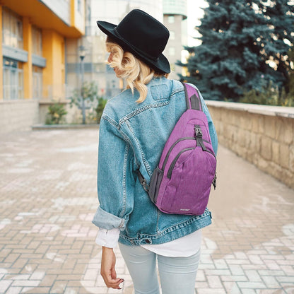Sling Bag for Men Women, RFID Blocking Crossbody Bag, Daily, Travel | Durable Polyester Fabric, 10L, Perfect for work, shopping, weekend outings, Hiking, Reversible Shoulder Strap (Peacock Blue)