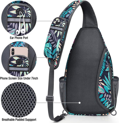 Sling Bag for Men Women, RFID Blocking Crossbody Bag, Daily, Travel | Durable Polyester Fabric, 10L, Perfect for work, shopping, weekend outings, Hiking, Reversible Shoulder Strap (Peacock Blue)