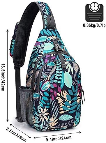 Sling Bag for Men Women, RFID Blocking Crossbody Bag, Daily, Travel | Durable Polyester Fabric, 10L, Perfect for work, shopping, weekend outings, Hiking, Reversible Shoulder Strap (Peacock Blue)