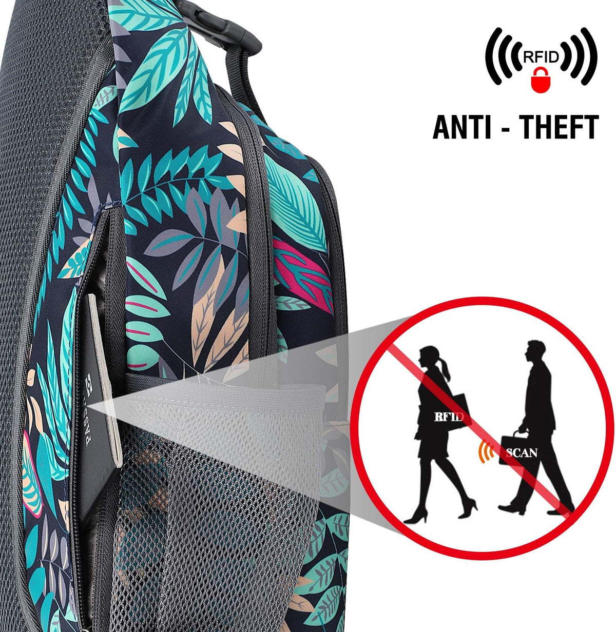 Sling Bag for Men Women, RFID Blocking Crossbody Bag, Daily, Travel | Durable Polyester Fabric, 10L, Perfect for work, shopping, weekend outings, Hiking, Reversible Shoulder Strap (Peacock Blue)