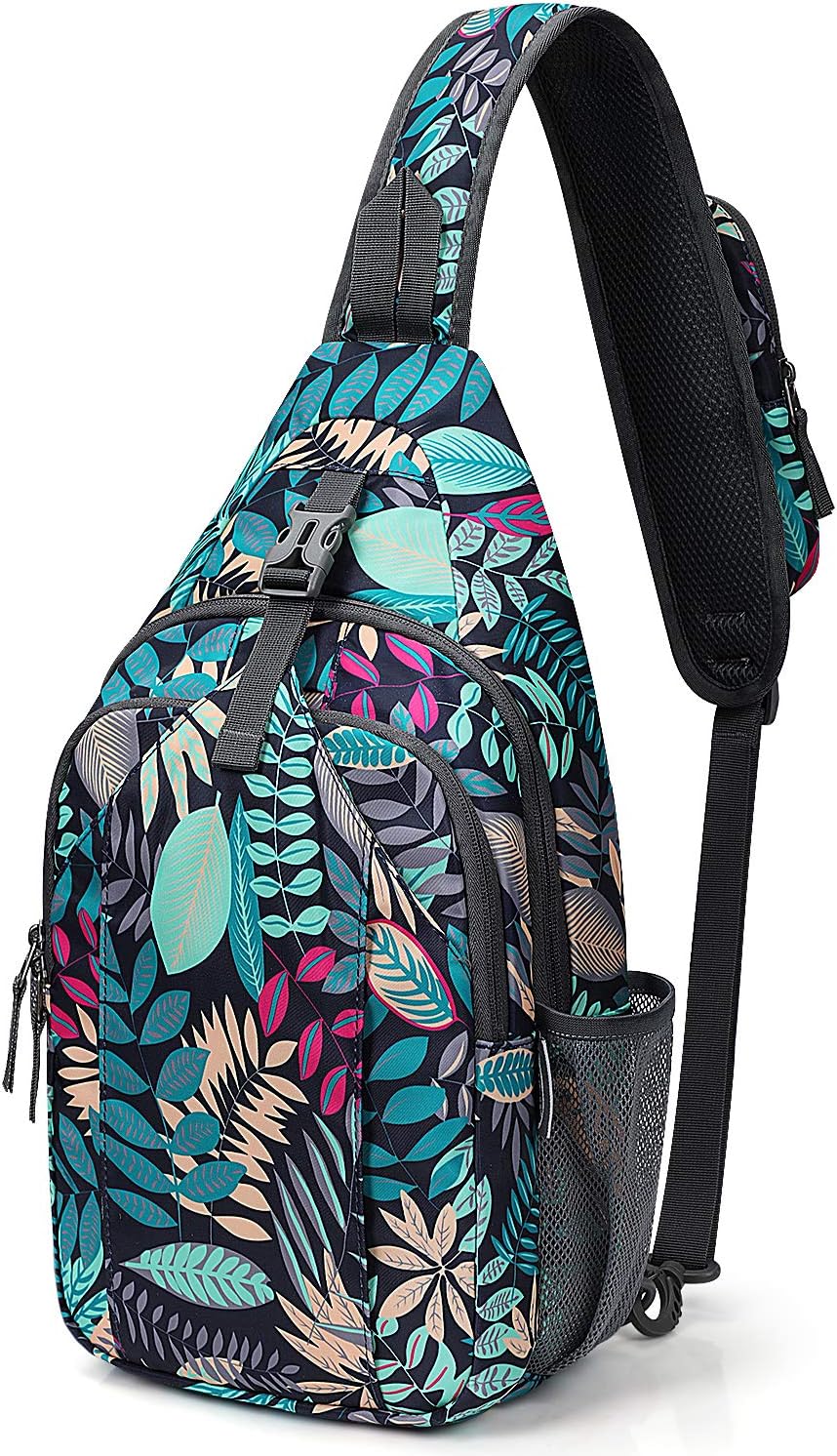Sling Bag for Men Women, RFID Blocking Crossbody Bag, Daily, Travel | Durable Polyester Fabric, 10L, Perfect for work, shopping, weekend outings, Hiking, Reversible Shoulder Strap (Peacock Blue)