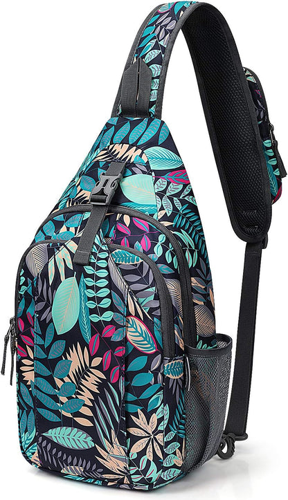 Sling Bag for Men Women, RFID Blocking Crossbody Bag, Daily, Travel | Durable Polyester Fabric, 10L, Perfect for work, shopping, weekend outings, Hiking, Reversible Shoulder Strap (Peacock Blue)
