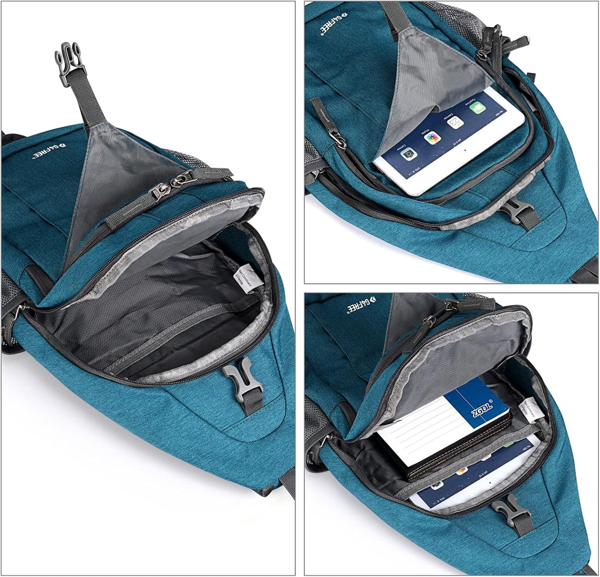 Sling Bag for Men Women, RFID Blocking Crossbody Bag, Daily, Travel | Durable Polyester Fabric, 10L, Perfect for work, shopping, weekend outings, Hiking, Reversible Shoulder Strap (Peacock Blue)