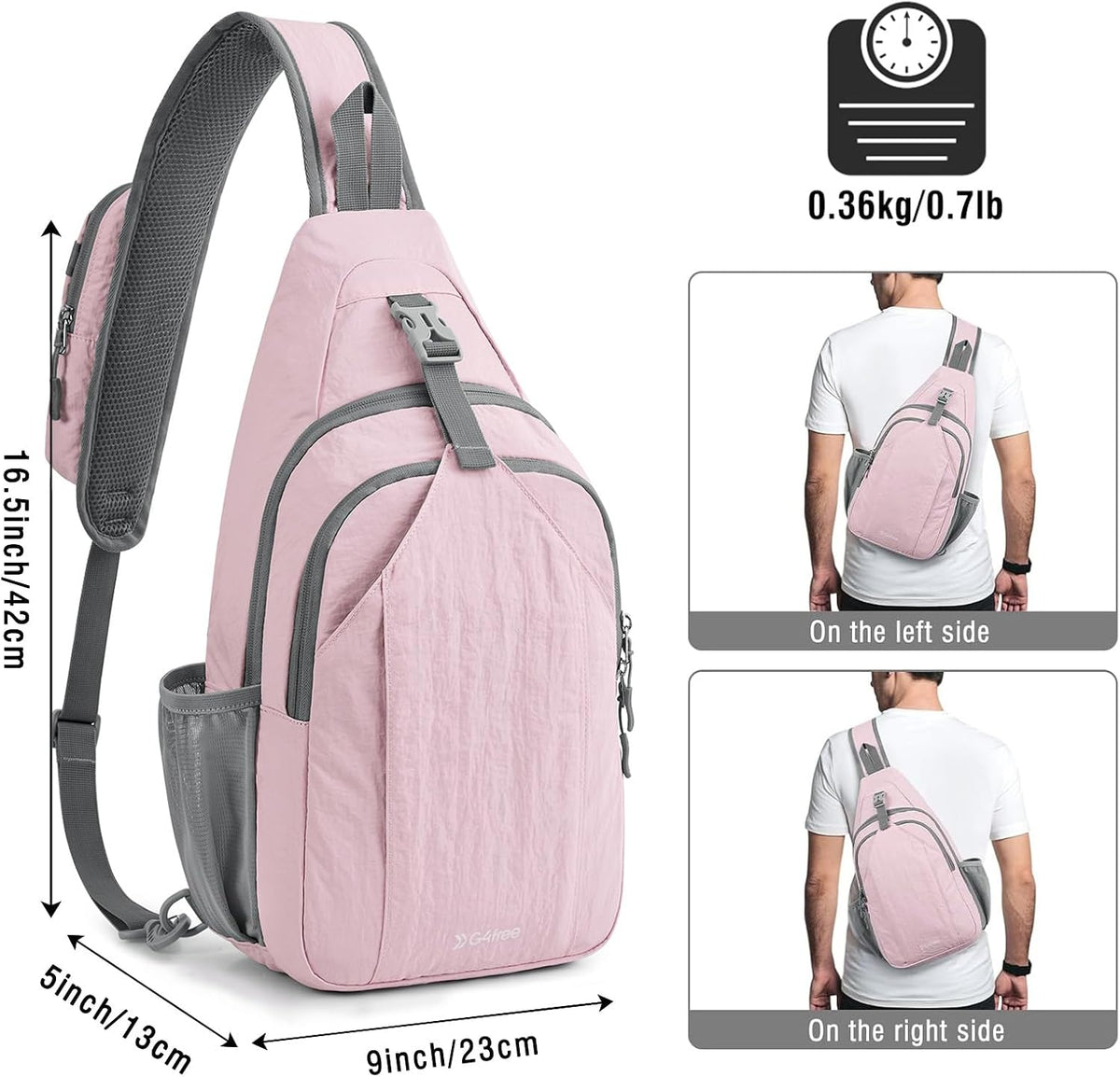 Sling Bag for Men Women, RFID Blocking Crossbody Bag, Daily, Travel | Durable Polyester Fabric, 10L, Perfect for work, shopping, weekend outings, Hiking, Reversible Shoulder Strap (Peacock Blue)