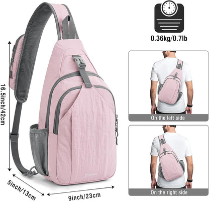 Sling Bag for Men Women, RFID Blocking Crossbody Bag, Daily, Travel | Durable Polyester Fabric, 10L, Perfect for work, shopping, weekend outings, Hiking, Reversible Shoulder Strap (Peacock Blue)
