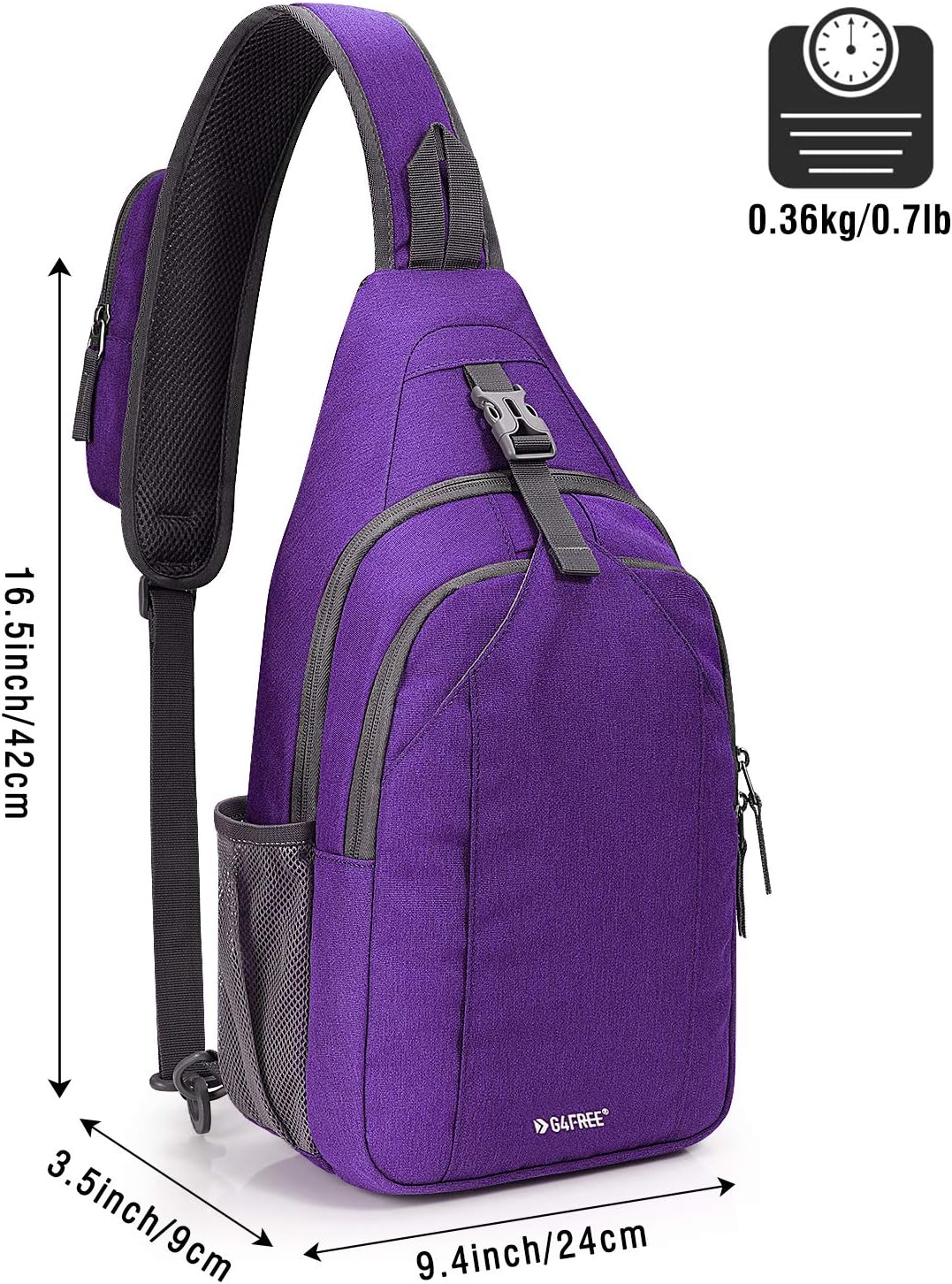 Sling Bag for Men Women, RFID Blocking Crossbody Bag, Daily, Travel | Durable Polyester Fabric, 10L, Perfect for work, shopping, weekend outings, Hiking, Reversible Shoulder Strap (Peacock Blue)