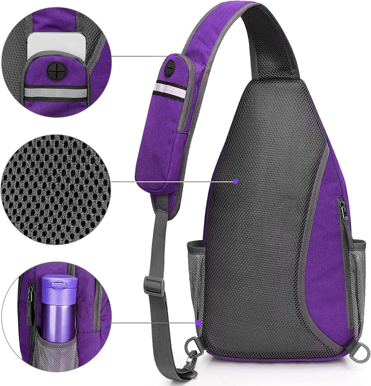 Sling Bag for Men Women, RFID Blocking Crossbody Bag, Daily, Travel | Durable Polyester Fabric, 10L, Perfect for work, shopping, weekend outings, Hiking, Reversible Shoulder Strap (Peacock Blue)