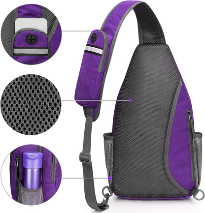 Sling Bag for Men Women, RFID Blocking Crossbody Bag, Daily, Travel | Durable Polyester Fabric, 10L, Perfect for work, shopping, weekend outings, Hiking, Reversible Shoulder Strap (Peacock Blue)