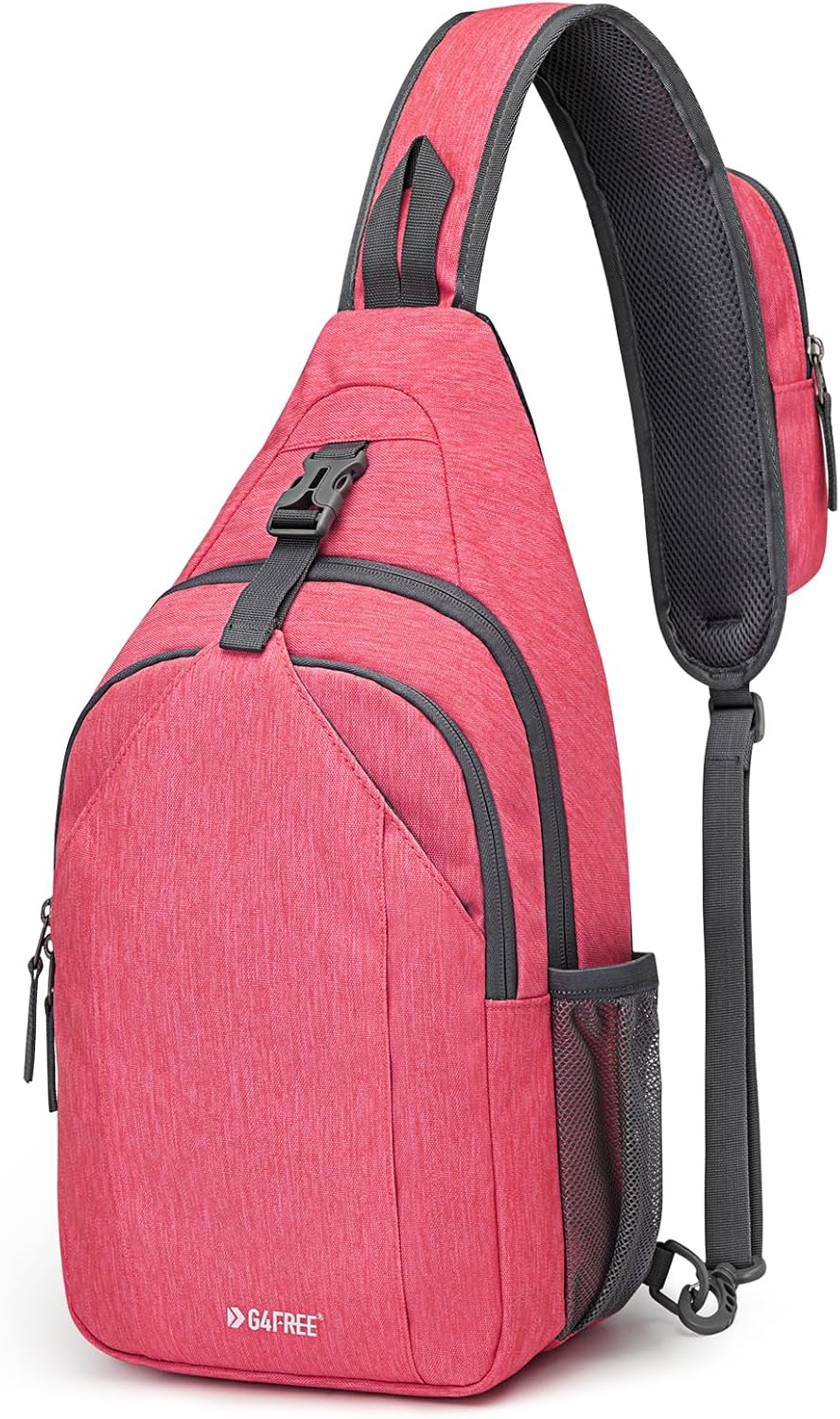 Sling Bag for Men Women, RFID Blocking Crossbody Bag, Daily, Travel | Durable Polyester Fabric, 10L, Perfect for work, shopping, weekend outings, Hiking, Reversible Shoulder Strap (Peacock Blue)