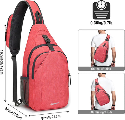 Sling Bag for Men Women, RFID Blocking Crossbody Bag, Daily, Travel | Durable Polyester Fabric, 10L, Perfect for work, shopping, weekend outings, Hiking, Reversible Shoulder Strap (Peacock Blue)