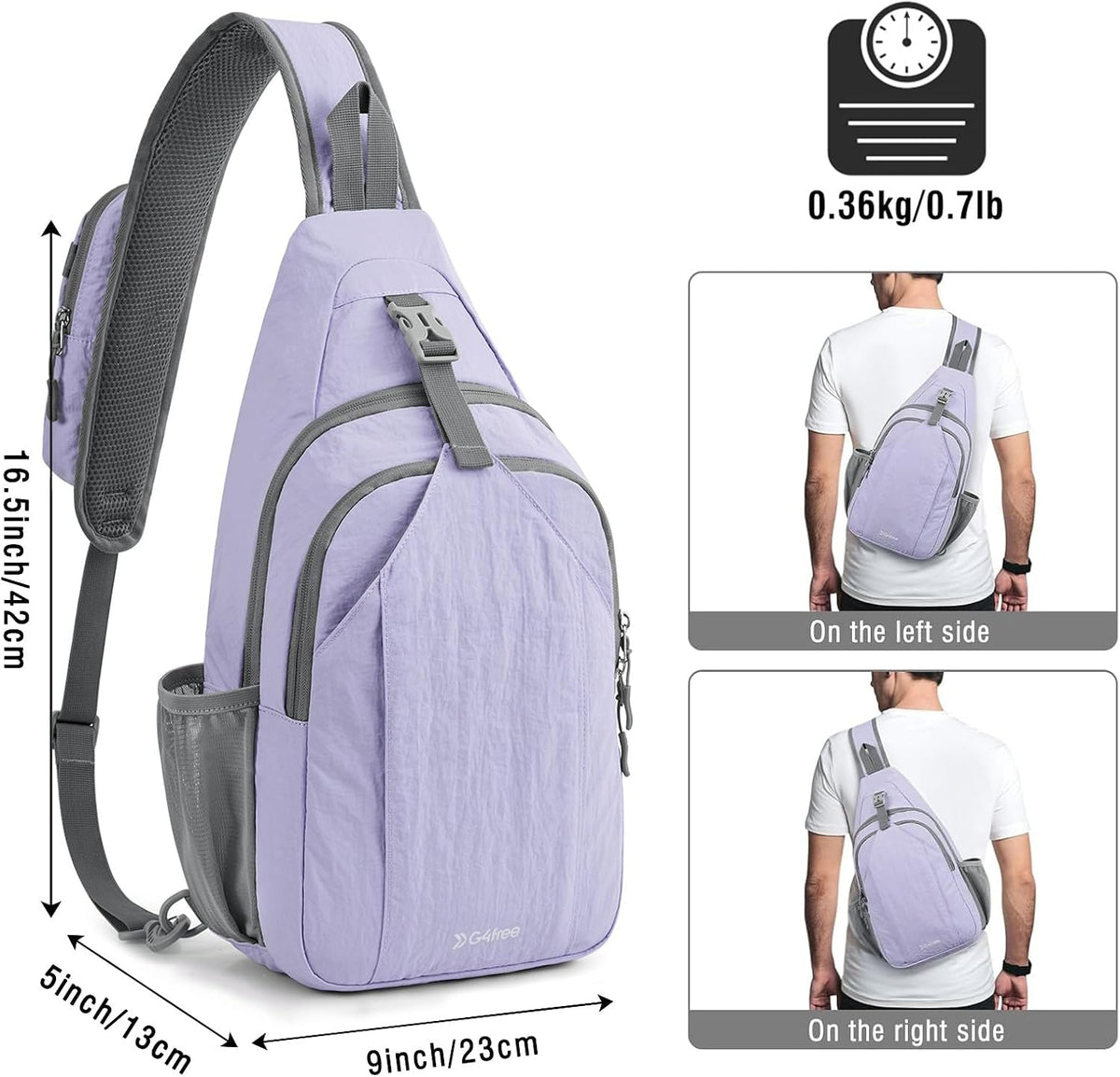 Sling Bag for Men Women, RFID Blocking Crossbody Bag, Daily, Travel | Durable Polyester Fabric, 10L, Perfect for work, shopping, weekend outings, Hiking, Reversible Shoulder Strap (Peacock Blue)