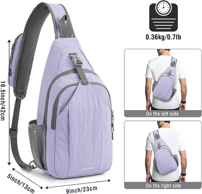 Sling Bag for Men Women, RFID Blocking Crossbody Bag, Daily, Travel | Durable Polyester Fabric, 10L, Perfect for work, shopping, weekend outings, Hiking, Reversible Shoulder Strap (Peacock Blue)